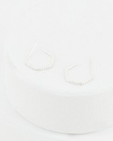 Modern Cubic Zirconia Hoop Earrings -  silver