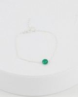 Emerald Stone & Silver Bracelet -  emerald