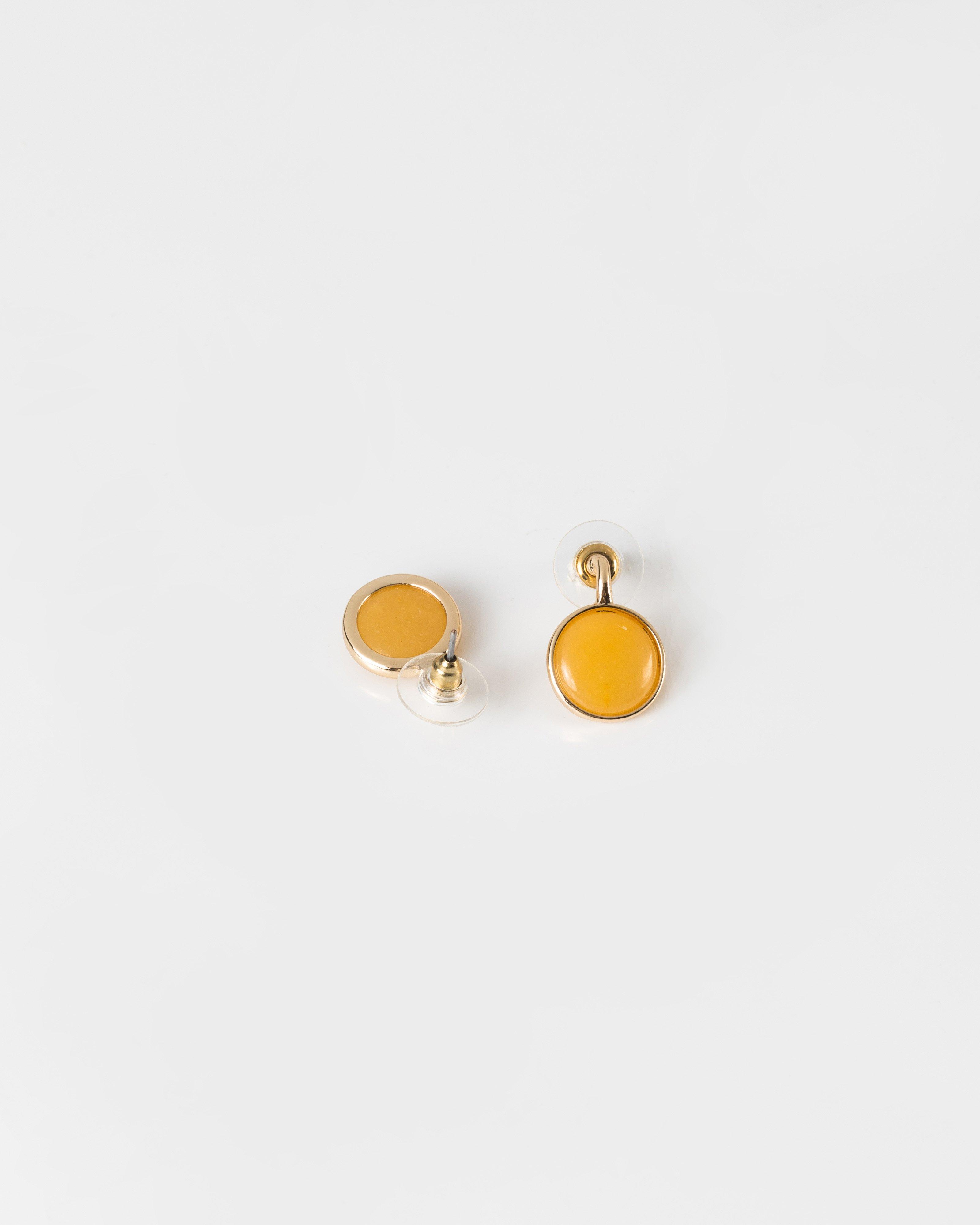 Natural Stone Circle Earrings