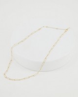 Chain Link Silver Necklace -  gold