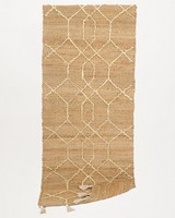 Jute Runner with Wrapped Tassels -  brown