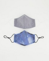 2-Pack Watercolour Fabric Face Masks -  blue