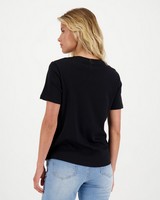 Larah Basic T-Shirt -  black