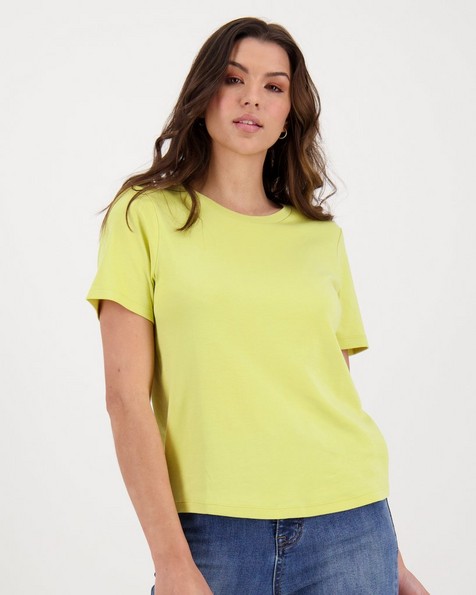 Larah Basic T-Shirt -  lime