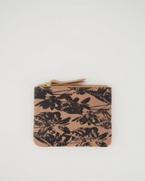 Moira Printed Leather Pouch -  black