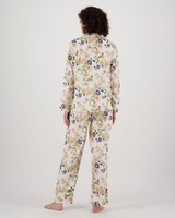 Raelynn Floral Long Pyjama Set -  white