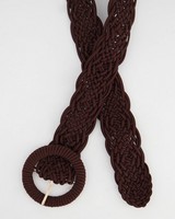 Kiah Plaited Rope Belt -  chocolate