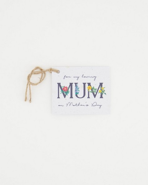 Growing Paper Mum Tag -  assorted