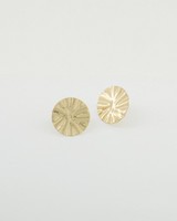 Pleated Disk Stud Earrings -  gold
