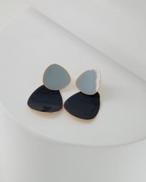 Shiny Epoxy Organic Drop Earrings -  blue