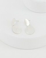 Organic Drop Earrings -  silver