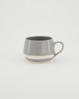 Wonki Grey Stripe Squat Mug -  grey