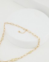 Chain Link & Pearl Satellite Necklace  -  milk