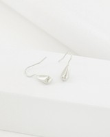 Classic Solid Teardrop Earrings -  silver