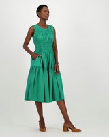 Merida Gauged Dress -  green