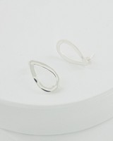 Silver Outlined Teardrop Earrings -  silver