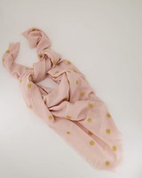 Numi Dotted Embroidered Scarf -  pink