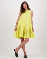 Zobia Poplin Dress -  yellow
