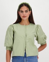 Ayrah Crop Jacket -  green