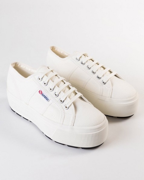 Superga Canvas Platform Sneakers -  white