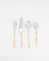 24-Piece Twig Cutlery Set -  gold