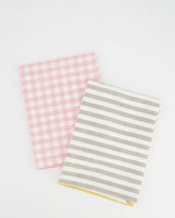 2-Pack Check Tea Towels -  assorted