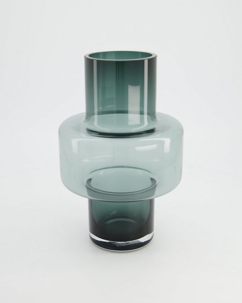 Green Abstract Vase -  bottlegreen
