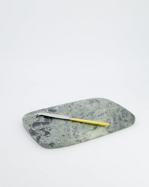Cheese Board with Knife -  green