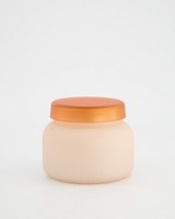 Frosted Glass Candle With Lid -  peach