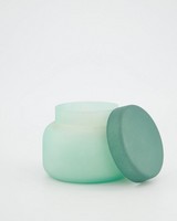 Frosted Glass Candle With Lid -  sage