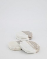 Onyx & White Marble Coasters -  white