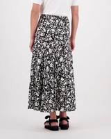 Ola Floral Skirt -  black