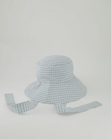 Maya Gingham Bucket Hat -  blue