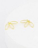Leaf Peek-A-Boo Stud Earrings -  gold
