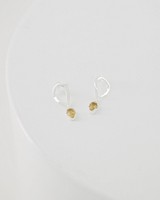 Citrine Oval Droplet Earrings -  silver