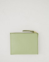 Marrian Plain Leather Pouch -  green