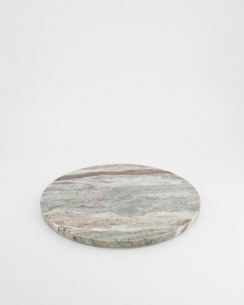 Natural Marble Round Board -  brown