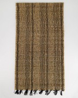 Black & Natural Seagrass Table Runner -  brown