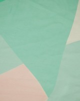 Kitty Colourblock Silk Scarf -  mint