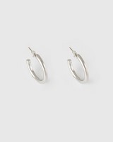 Metal Hoop Earrings -  silver