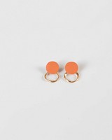 Twisted Disk Earrings -  coral