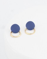 Twisted Disk Earrings -  blue