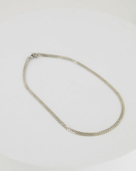 Flat Snake Chain -  silver
