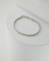 Flat Snake Chain Bracelet -  silver