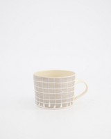 Wonki Ware Grid Mug -  taupe