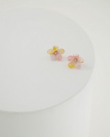 Flower Stud Earrings -  pink