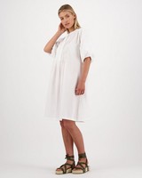 Cole Pintuck Dress -  white