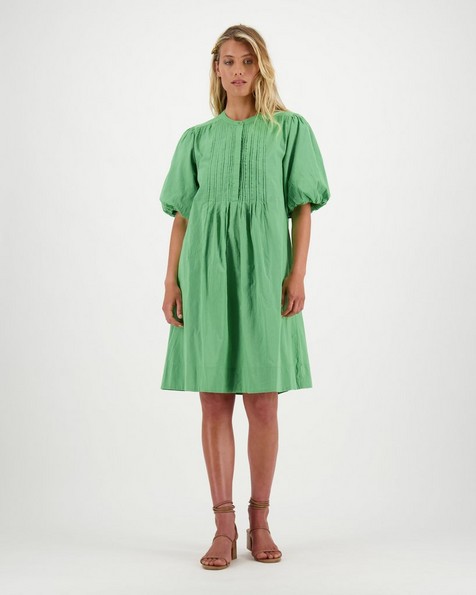 Cole Pintuck Dress -  green