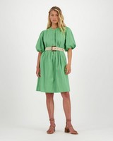 Cole Pintuck Dress -  green