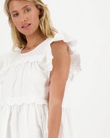 Rosella Scallop Dress -  white